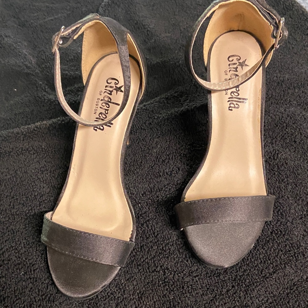 Cinderella Black Ankle Strap Heels